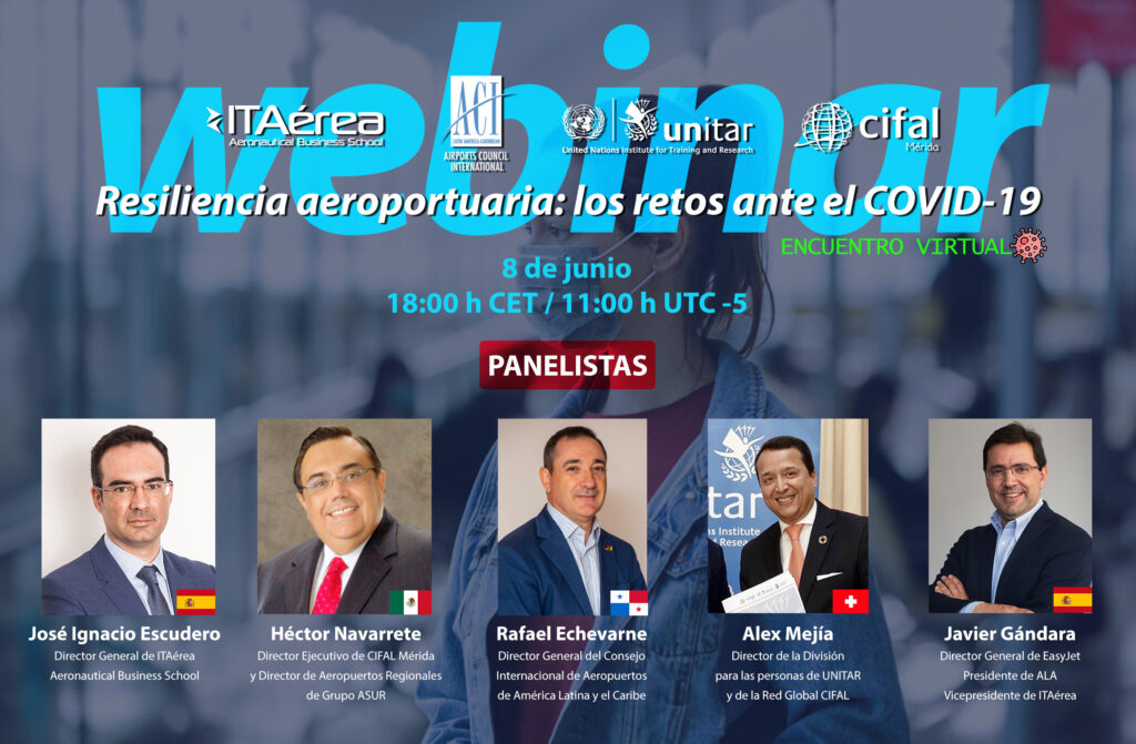WEBINAR ACI LAC 8 junio 1 1024x671 - ACI-LAC, UNITAR (ONU), CIFAL Mérida e ITAérea organizan un seminario virtual sobre los retos ante el COVID-19